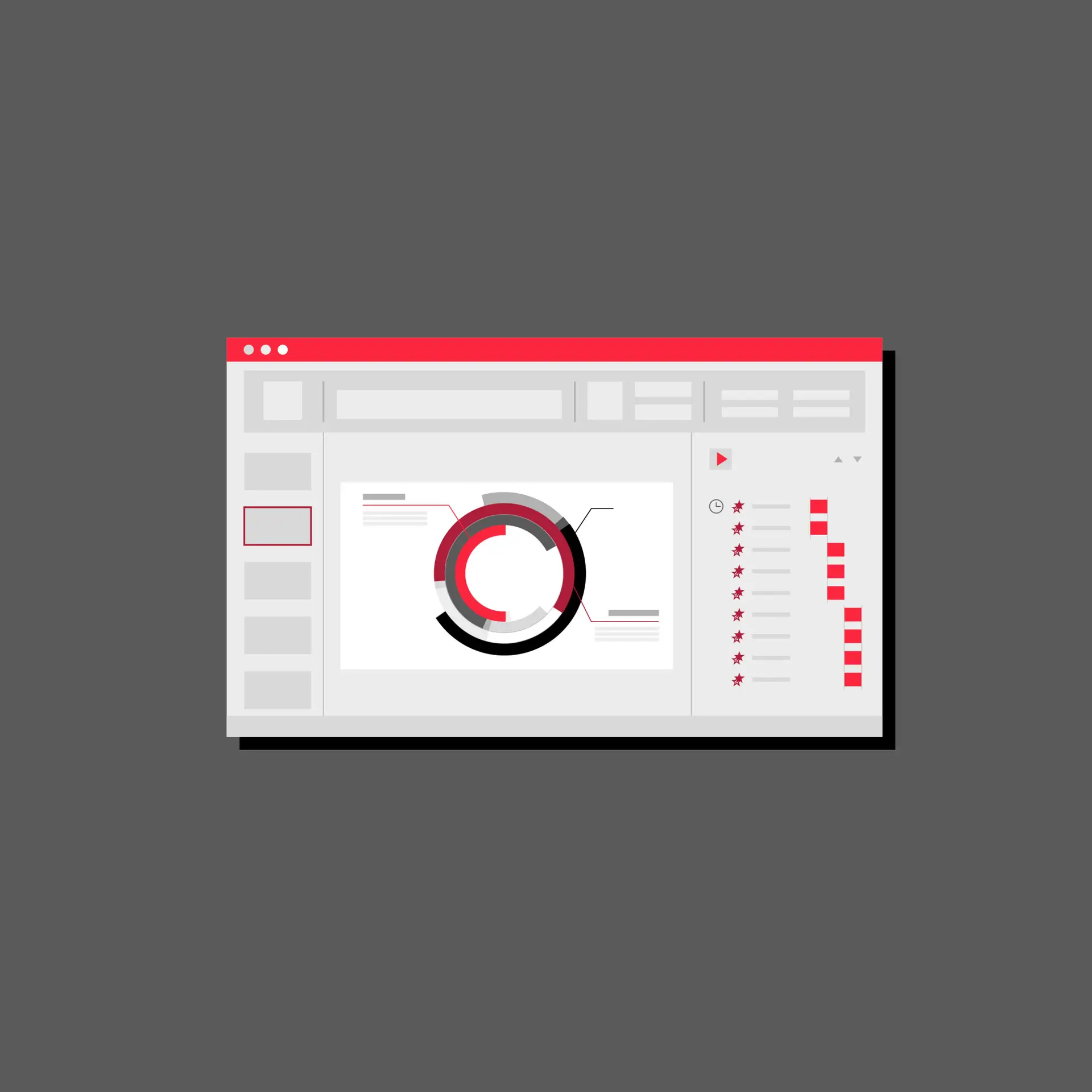 Detailed analytics dashboard presented in a slide design format, showcasing charts, graphs, and metrics, perfect for PowerPoint reports